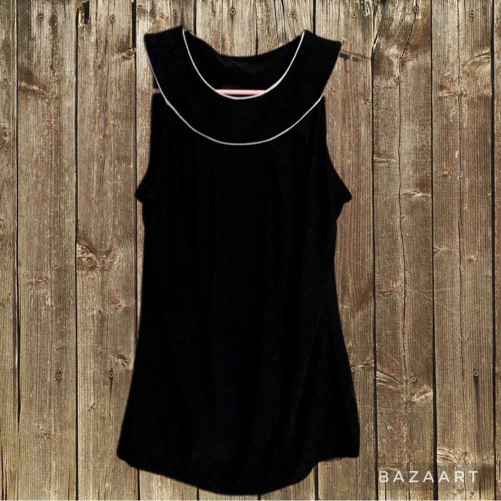 The Limited black blouse with white detail on neck